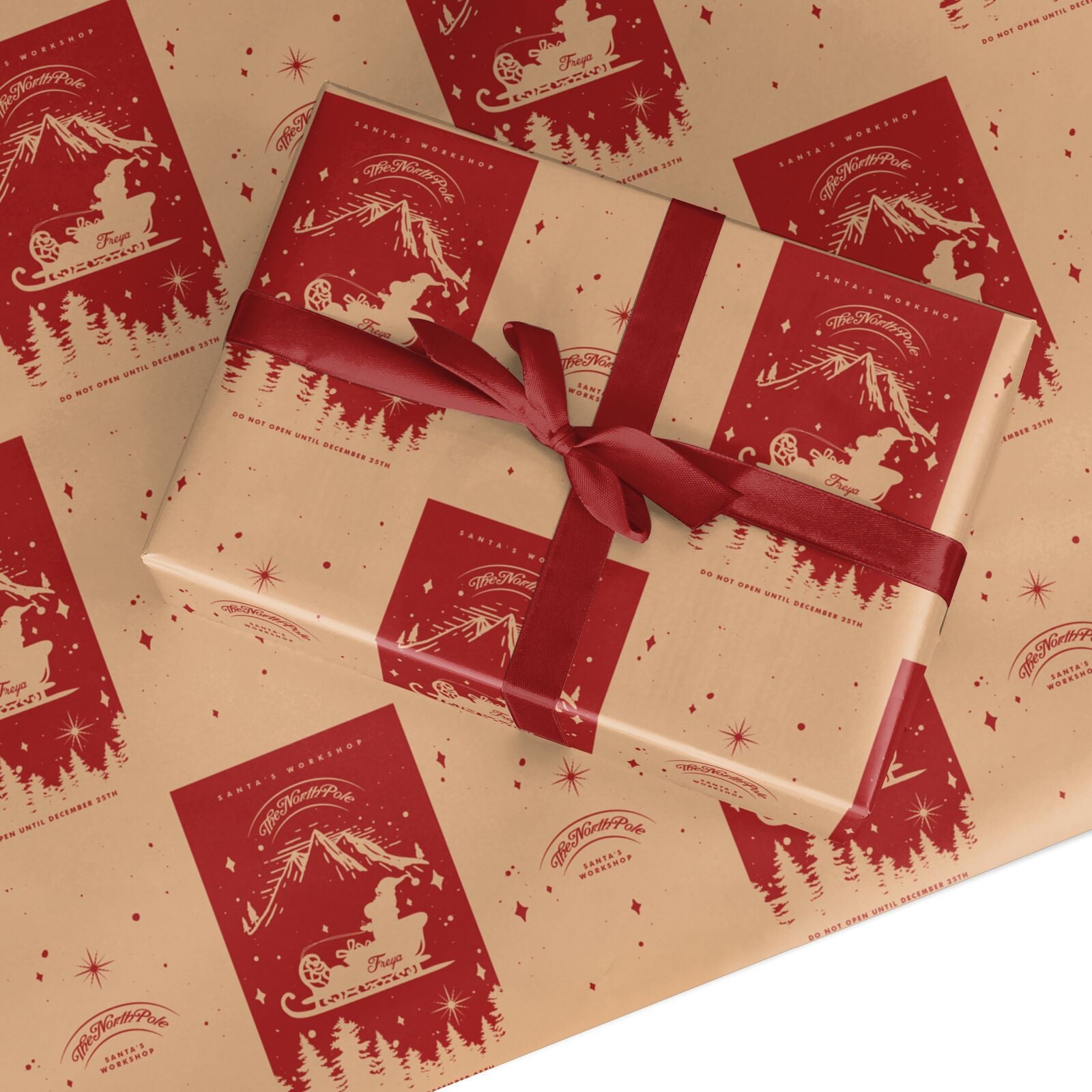 Santas Workshop Personalised Custom Wrapping Paper