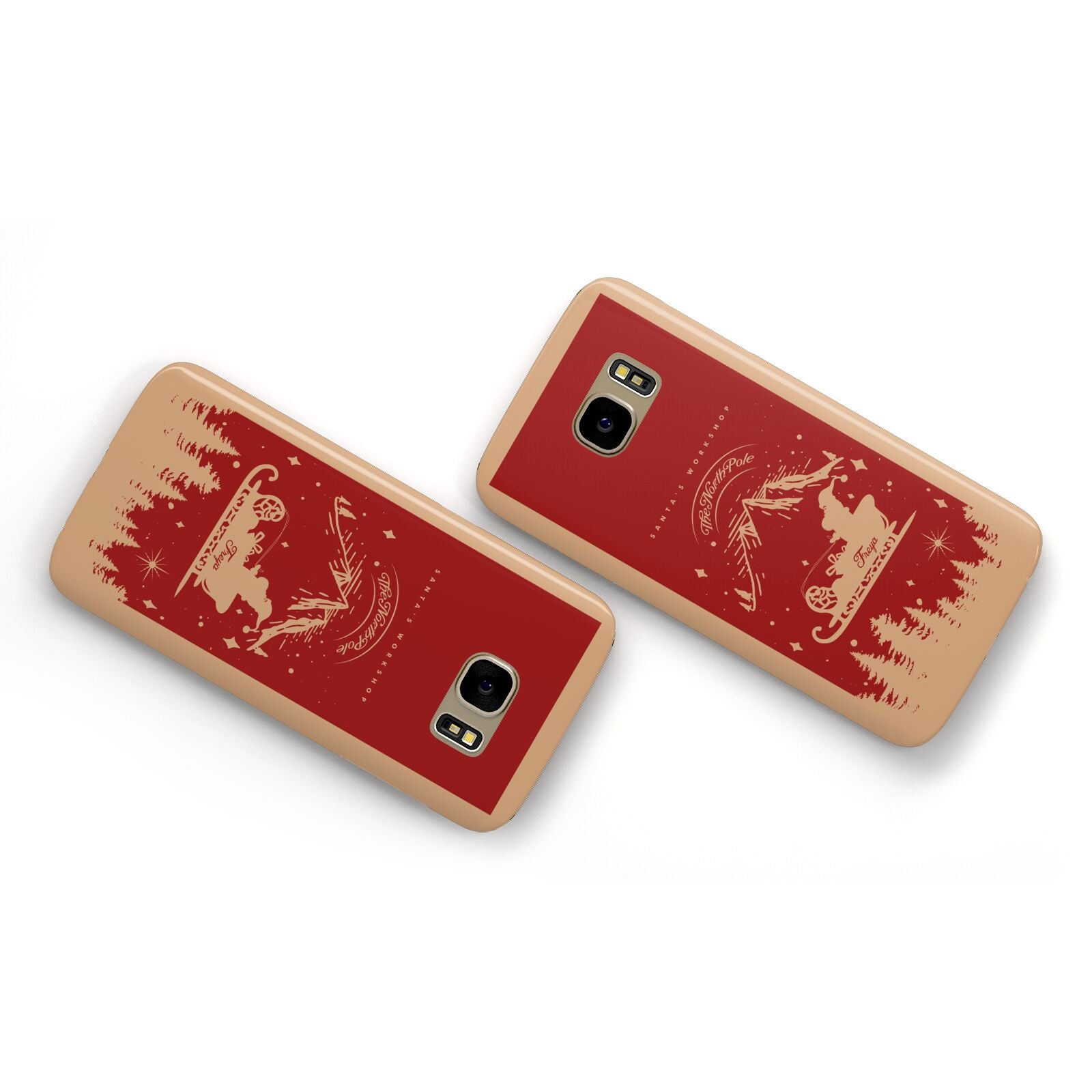 Santas Workshop Personalised Samsung Galaxy Case Flat Overview