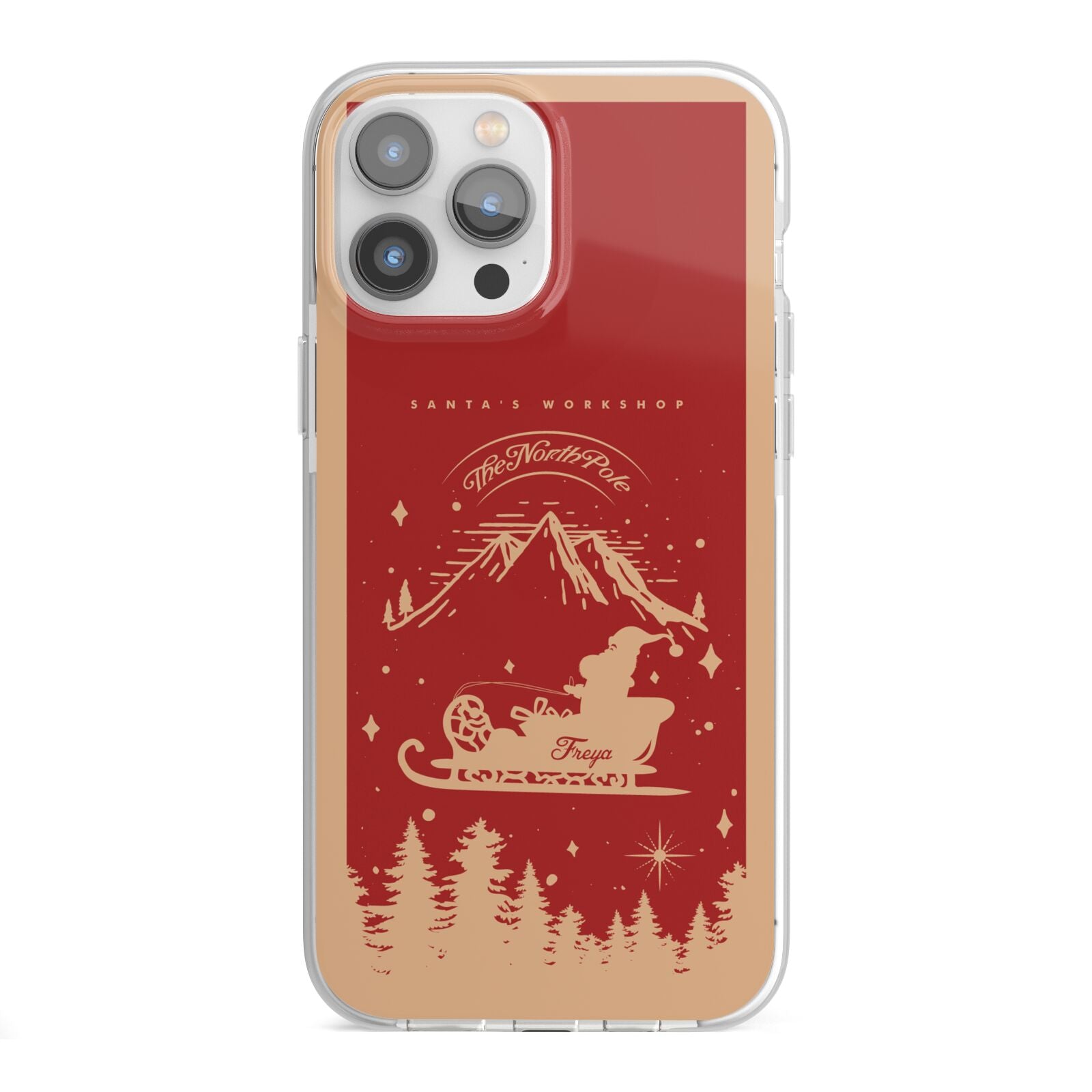 Santas Workshop Personalised iPhone 13 Pro Max TPU Impact Case with White Edges