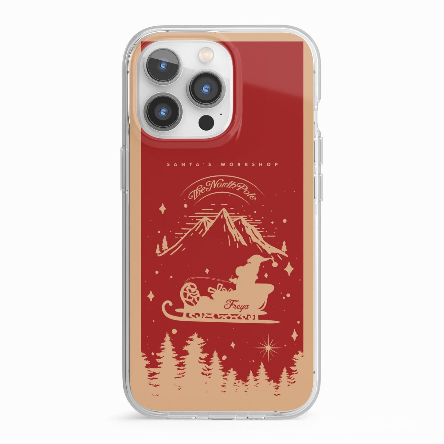 Santas Workshop Personalised iPhone 13 Pro TPU Impact Case with White Edges