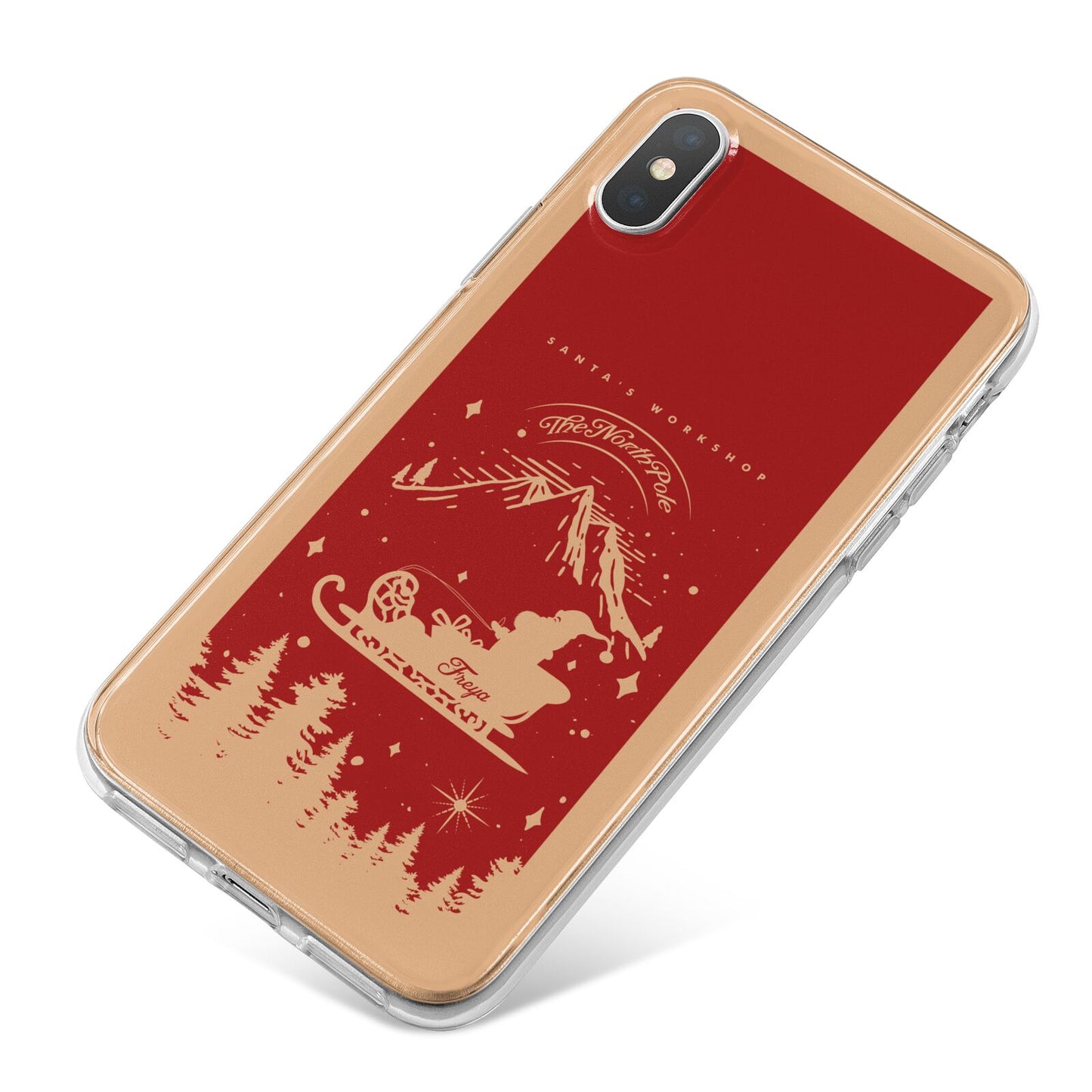 Santas Workshop Personalised iPhone X Bumper Case on Silver iPhone