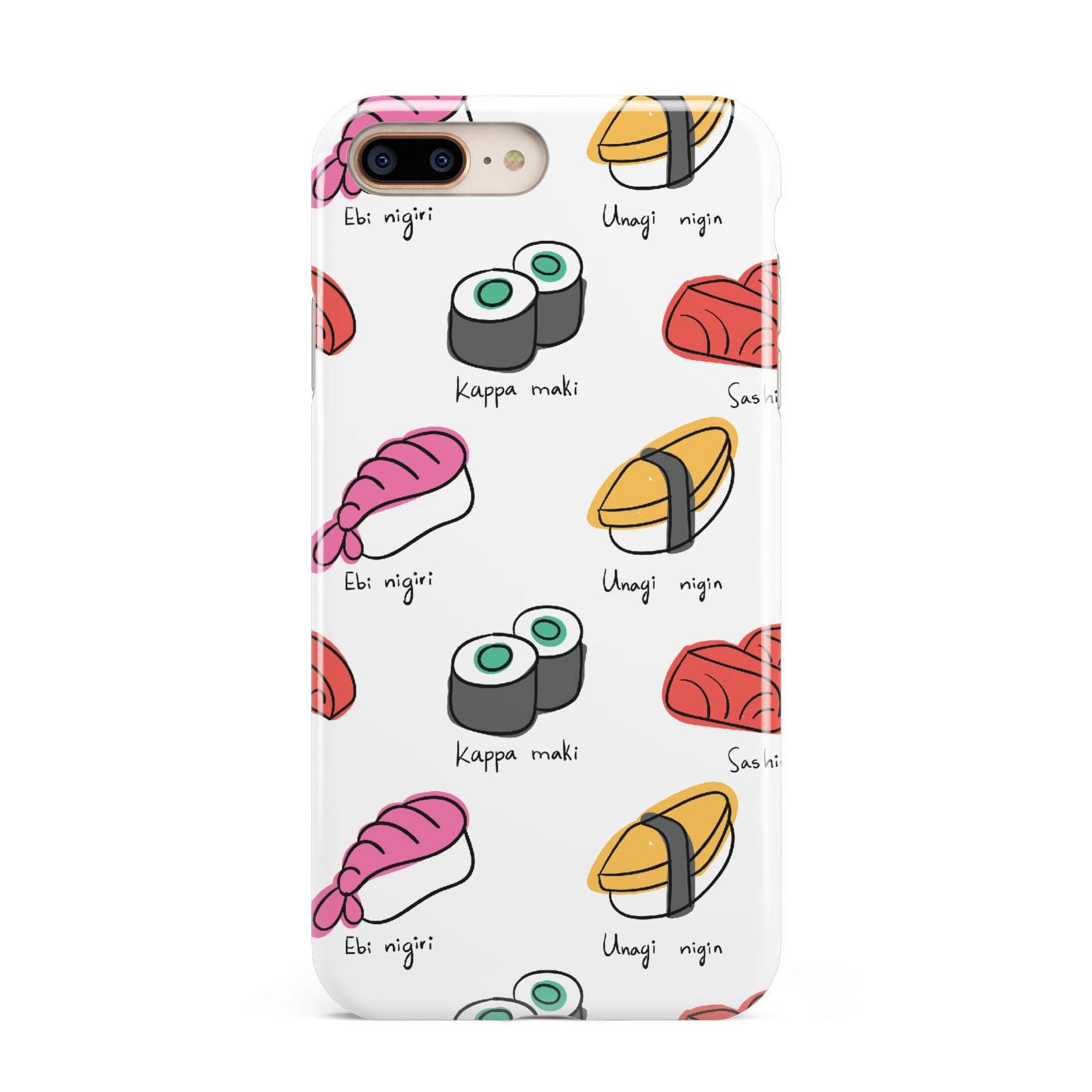 Sashimi Kappa Maki Sushi Apple iPhone 7 8 Plus 3D Tough Case