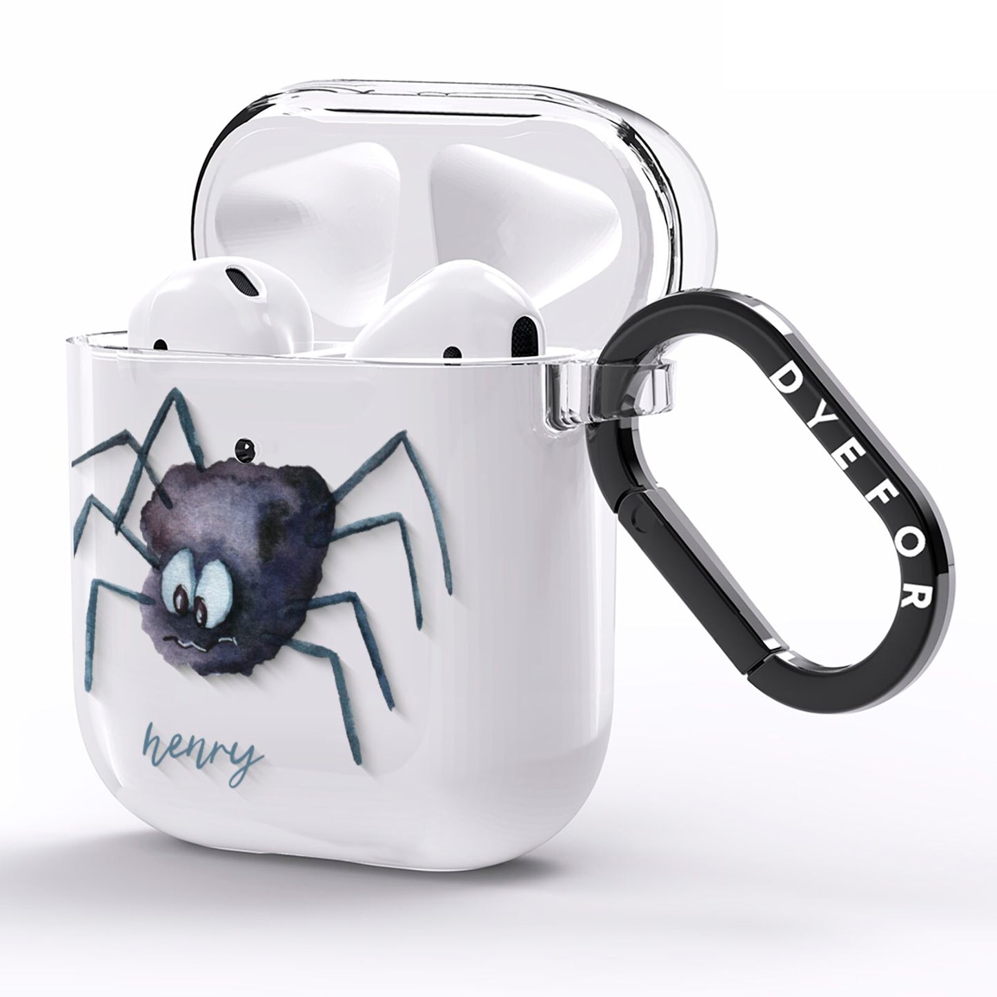 Scared Spider Personalised AirPods Clear Case Side Image