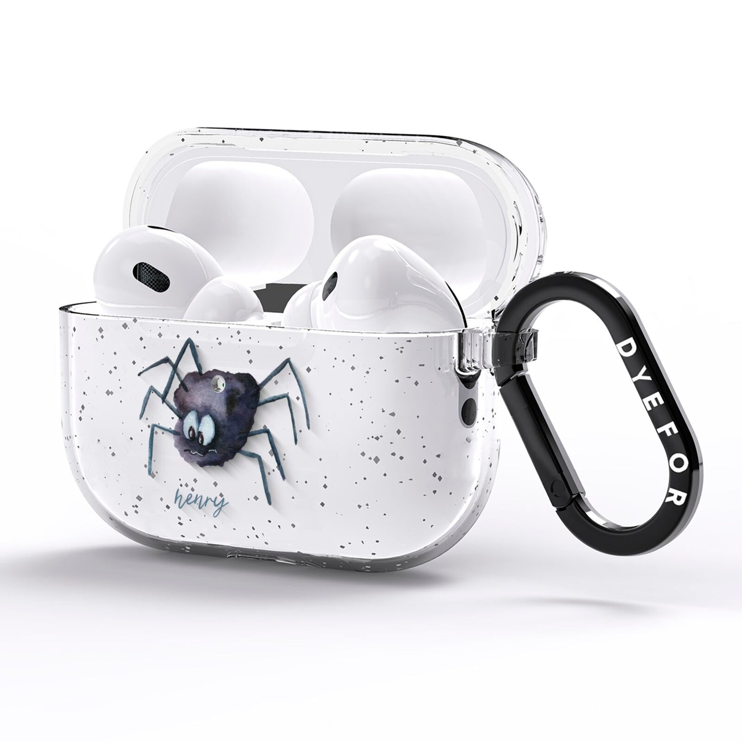 Scared Spider Personalised AirPods Pro Glitter Case Side Image