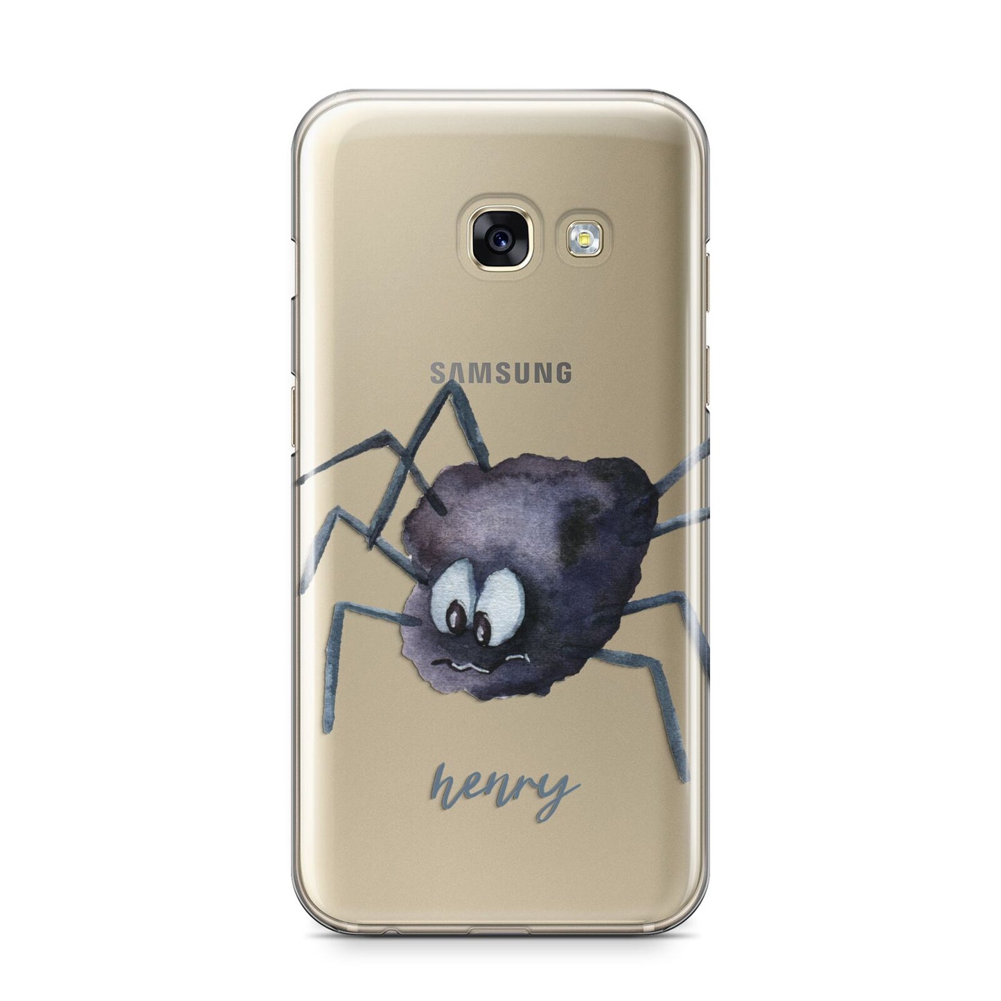 Scared Spider Personalised Samsung Galaxy A3 2017 Case on gold phone