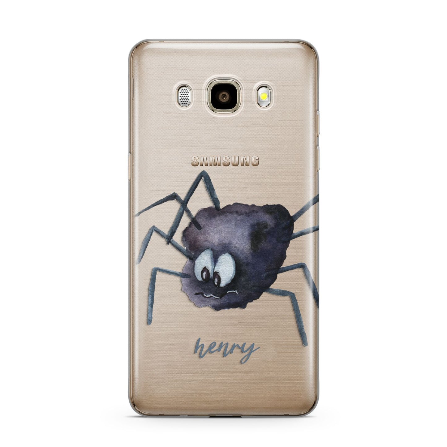 Scared Spider Personalised Samsung Galaxy J7 2016 Case on gold phone