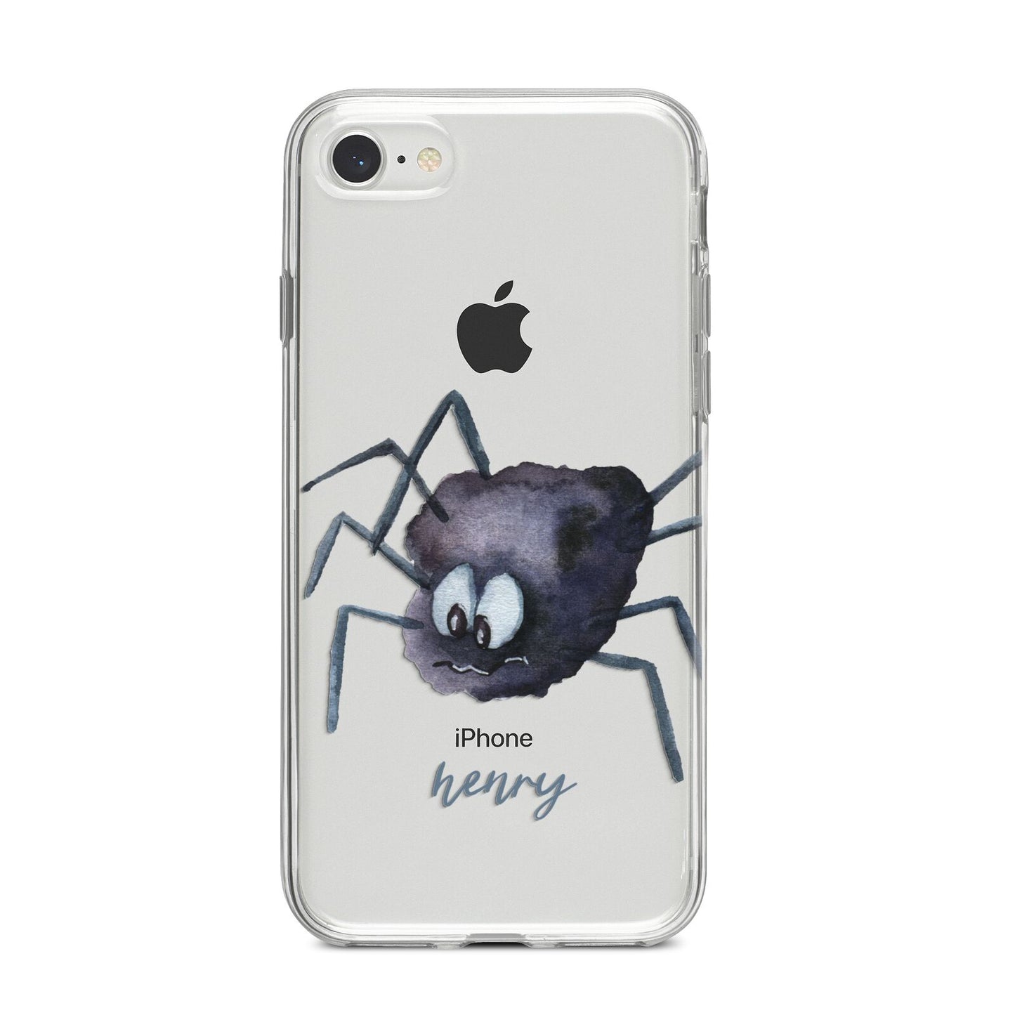 Scared Spider Personalised iPhone 8 Bumper Case on Silver iPhone