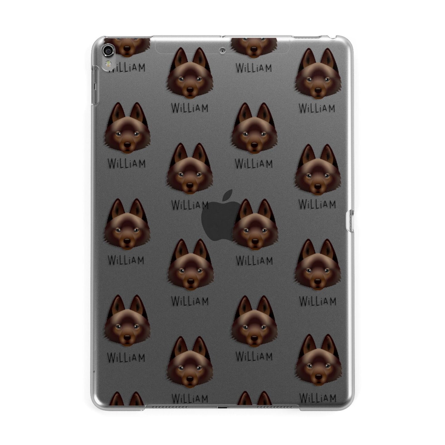 Schipperke Icon with Name Apple iPad Grey Case