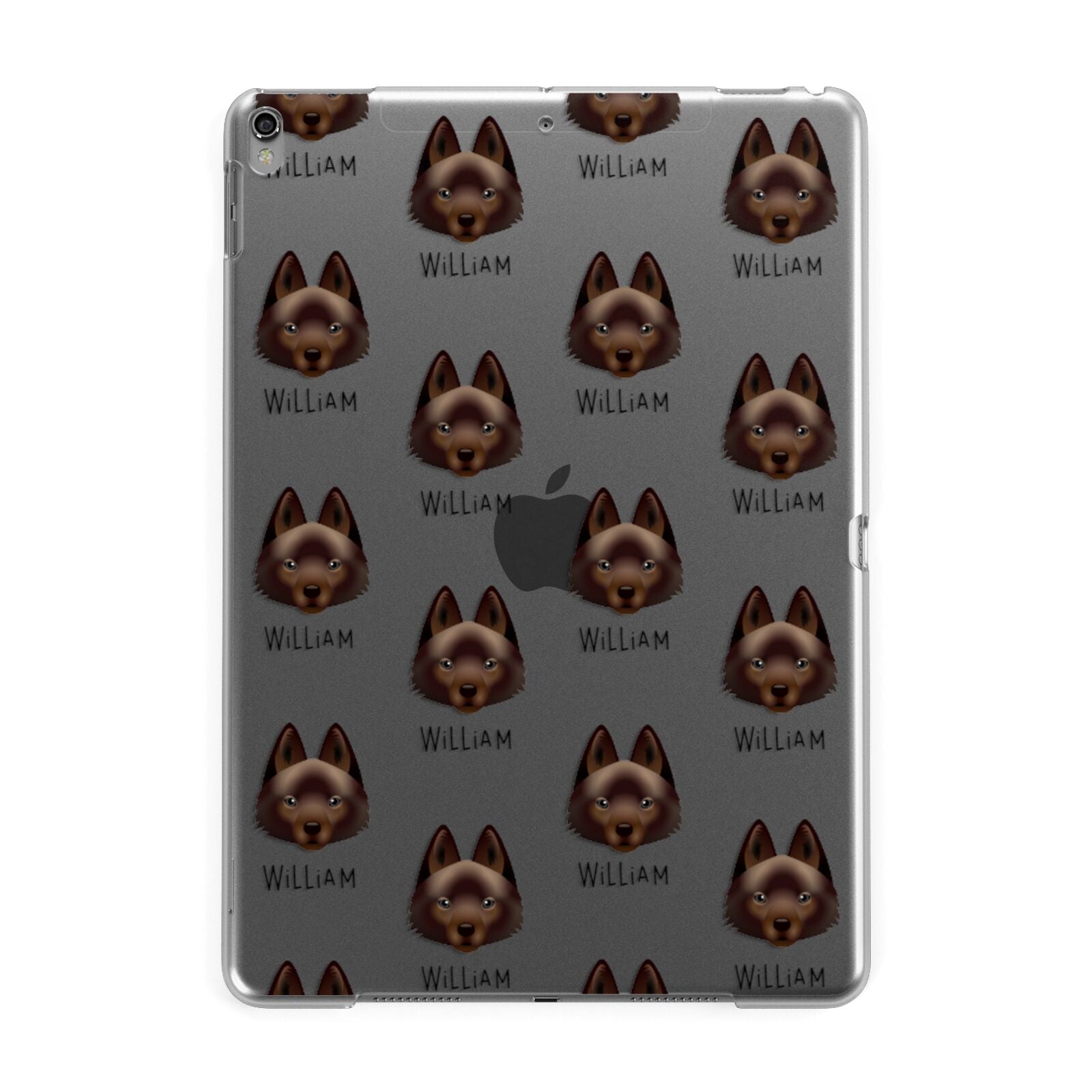 Schipperke Icon with Name Apple iPad Grey Case