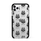 Schipperke Icon with Name Apple iPhone 11 Pro Max in Silver with Black Impact Case