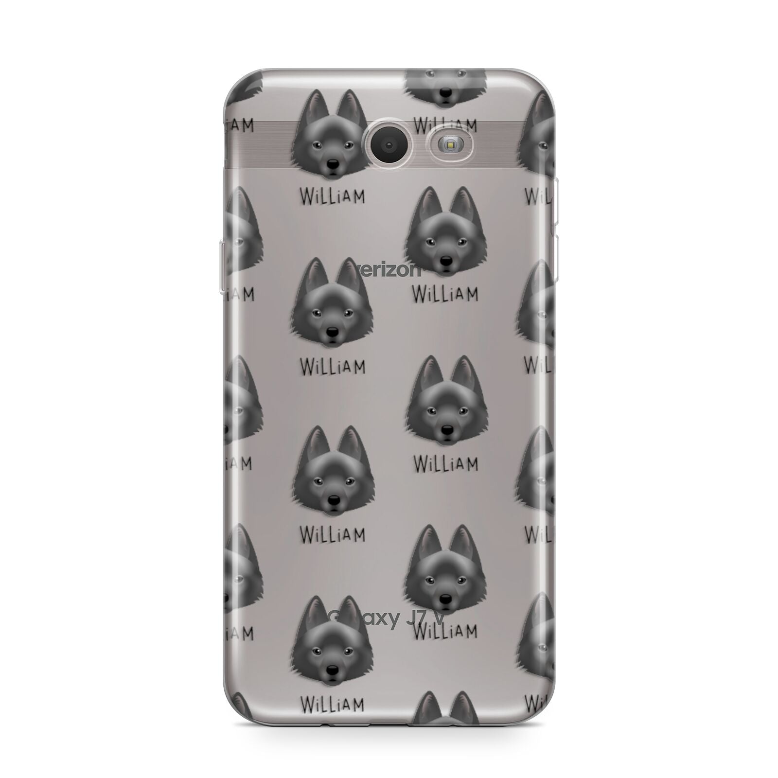 Schipperke Icon with Name Samsung Galaxy J7 2017 Case