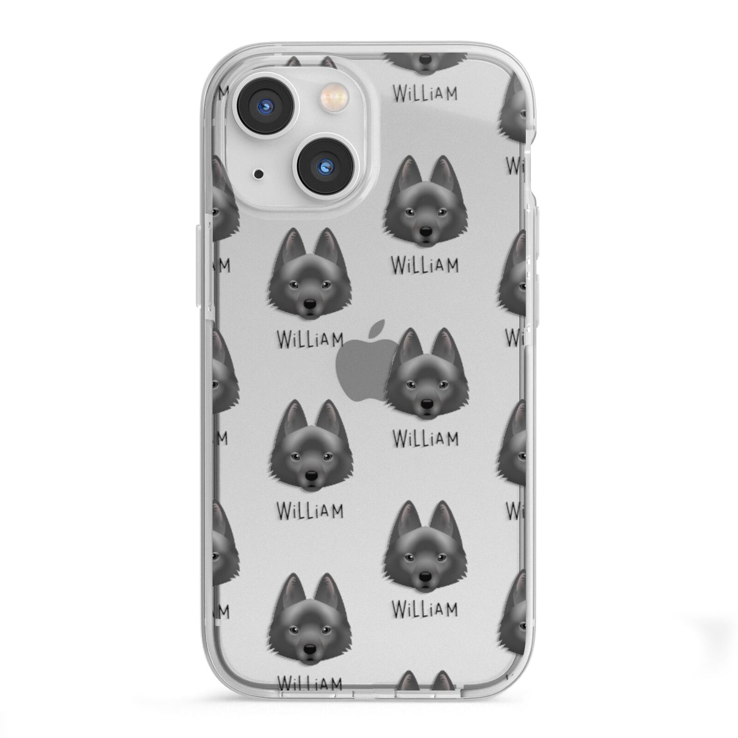 Schipperke Icon with Name iPhone 13 Mini TPU Impact Case with White Edges