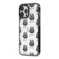 Schipperke Icon with Name iPhone 13 Pro Max Black Impact Case Side Angle on Silver phone