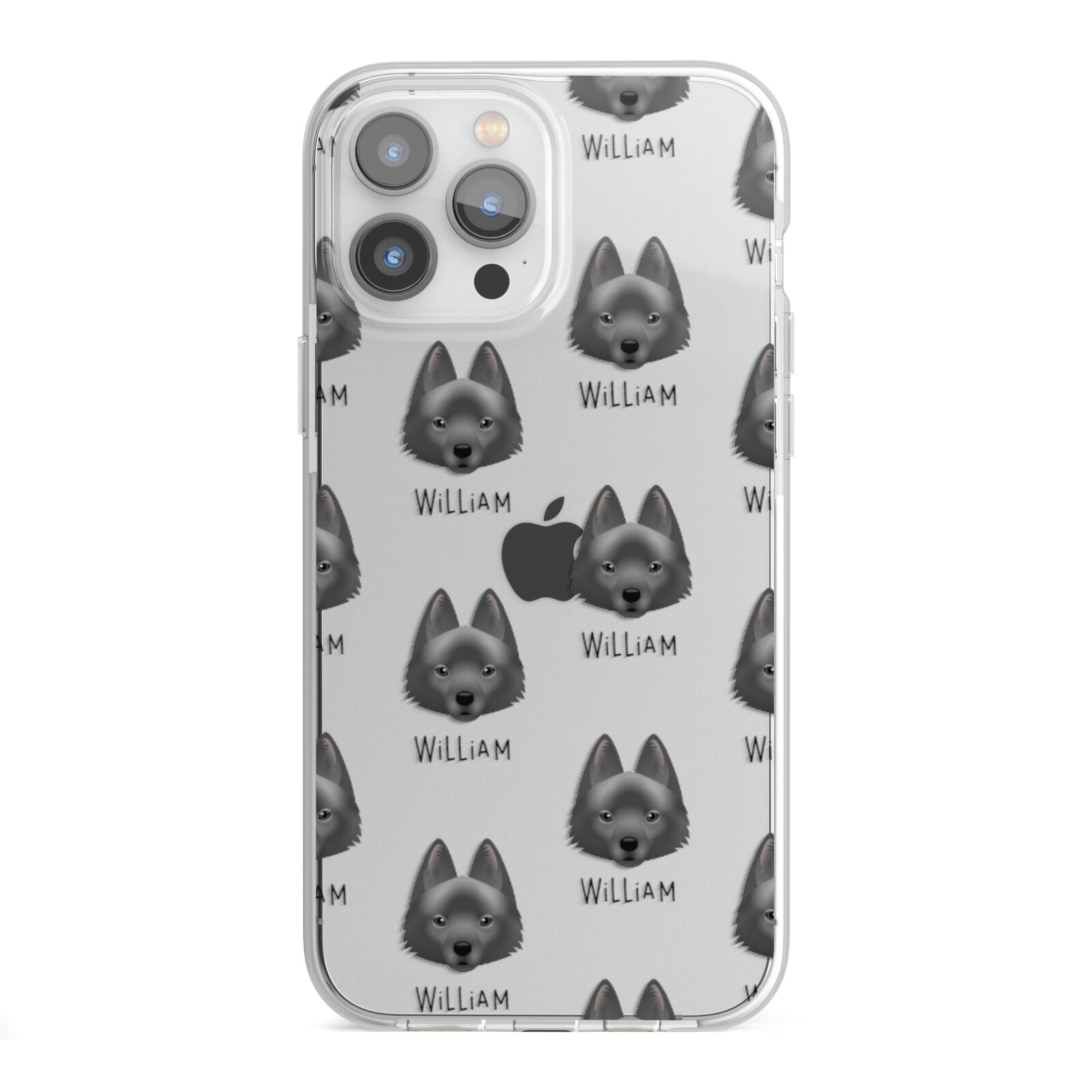 Schipperke Icon with Name iPhone 13 Pro Max TPU Impact Case with White Edges