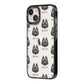 Schipperke Icon with Name iPhone 14 Black Impact Case Side Angle on Silver phone