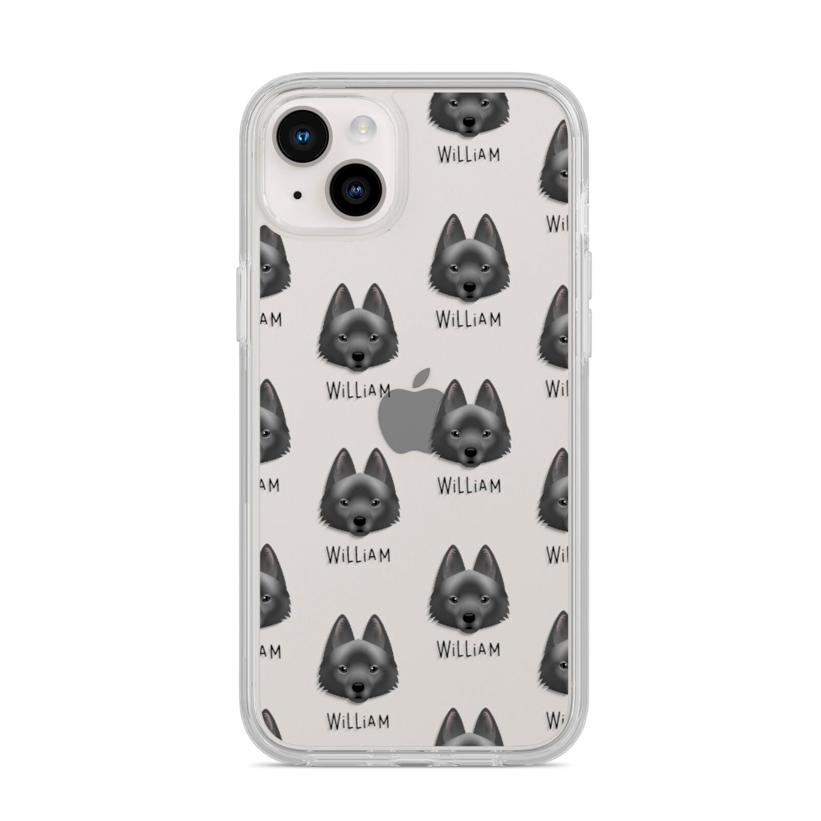 Schipperke Icon with Name iPhone 14 Plus Clear Tough Case Starlight