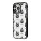 Schipperke Icon with Name iPhone 14 Pro Max Black Impact Case Side Angle on Silver phone