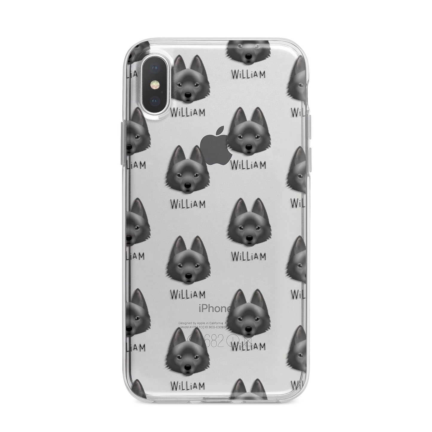 Schipperke Icon with Name iPhone X Bumper Case on Silver iPhone Alternative Image 1
