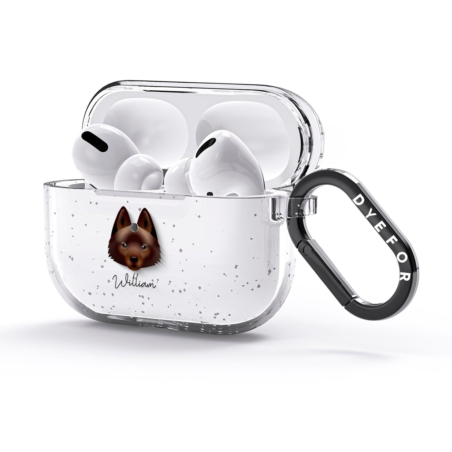 Schipperke Personalised AirPods Glitter Case 3rd Gen Side Image