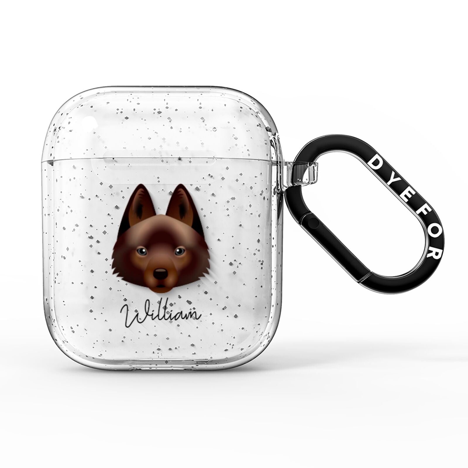 Schipperke Personalised AirPods Glitter Case