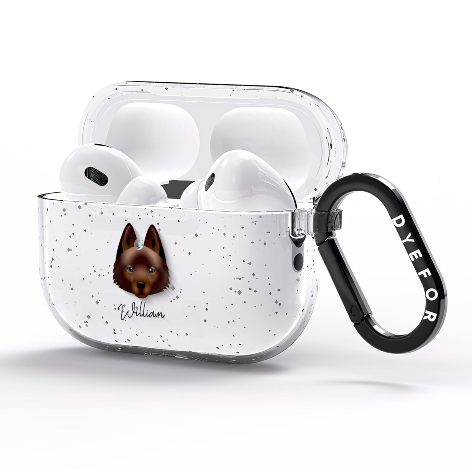 Schipperke Personalised AirPods Pro Glitter Case Side Image