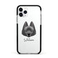 Schipperke Personalised Apple iPhone 11 Pro in Silver with Black Impact Case
