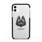 Schipperke Personalised Apple iPhone 11 in White with Black Impact Case