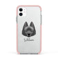 Schipperke Personalised Apple iPhone 11 in White with Pink Impact Case