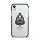 Schipperke Personalised Apple iPhone XR Impact Case Black Edge on Silver Phone