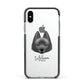 Schipperke Personalised Apple iPhone Xs Impact Case Black Edge on Silver Phone