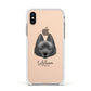 Schipperke Personalised Apple iPhone Xs Impact Case White Edge on Gold Phone