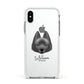 Schipperke Personalised Apple iPhone Xs Impact Case White Edge on Silver Phone