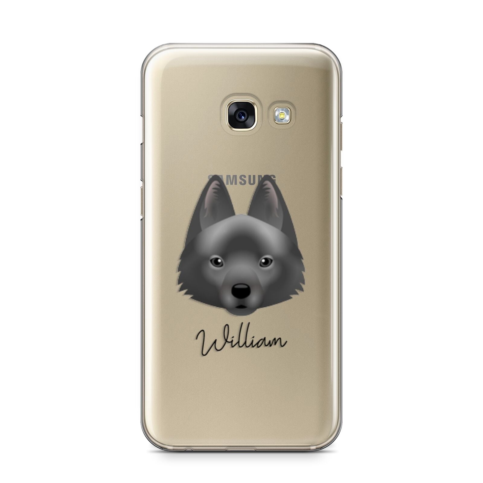 Schipperke Personalised Samsung Galaxy A3 2017 Case on gold phone
