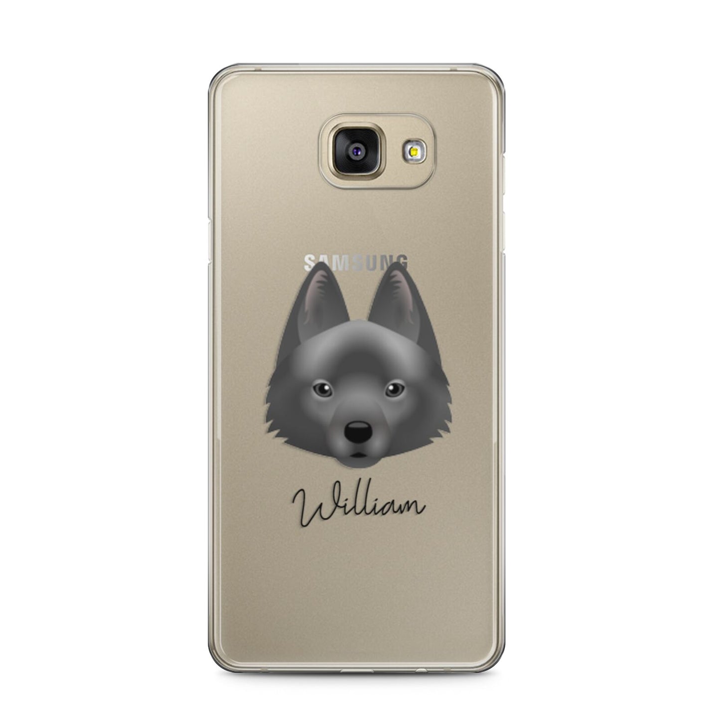 Schipperke Personalised Samsung Galaxy A5 2016 Case on gold phone