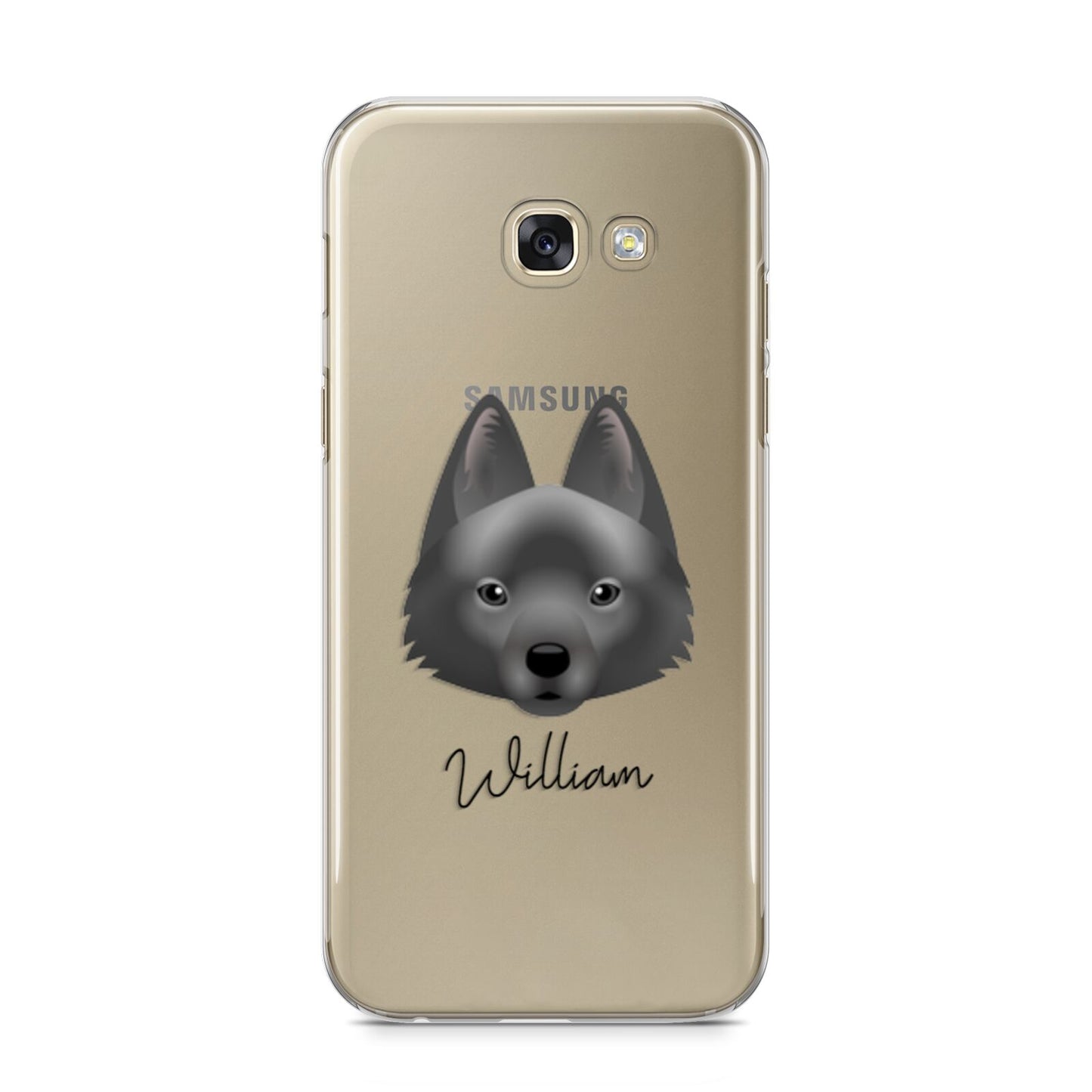 Schipperke Personalised Samsung Galaxy A5 2017 Case on gold phone