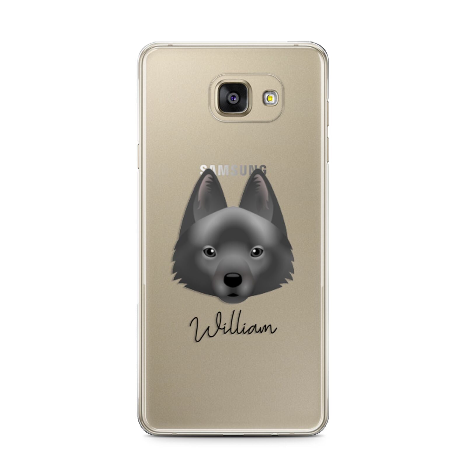 Schipperke Personalised Samsung Galaxy A7 2016 Case on gold phone