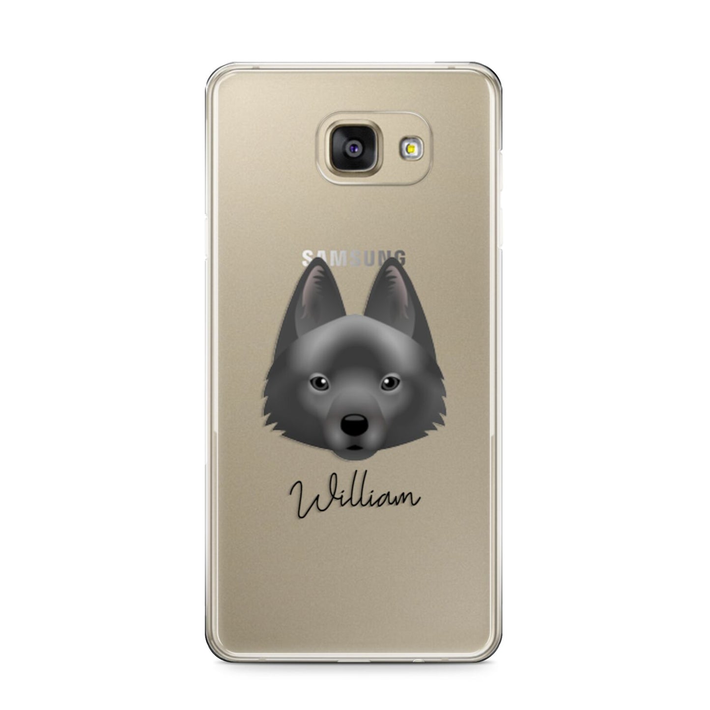Schipperke Personalised Samsung Galaxy A9 2016 Case on gold phone