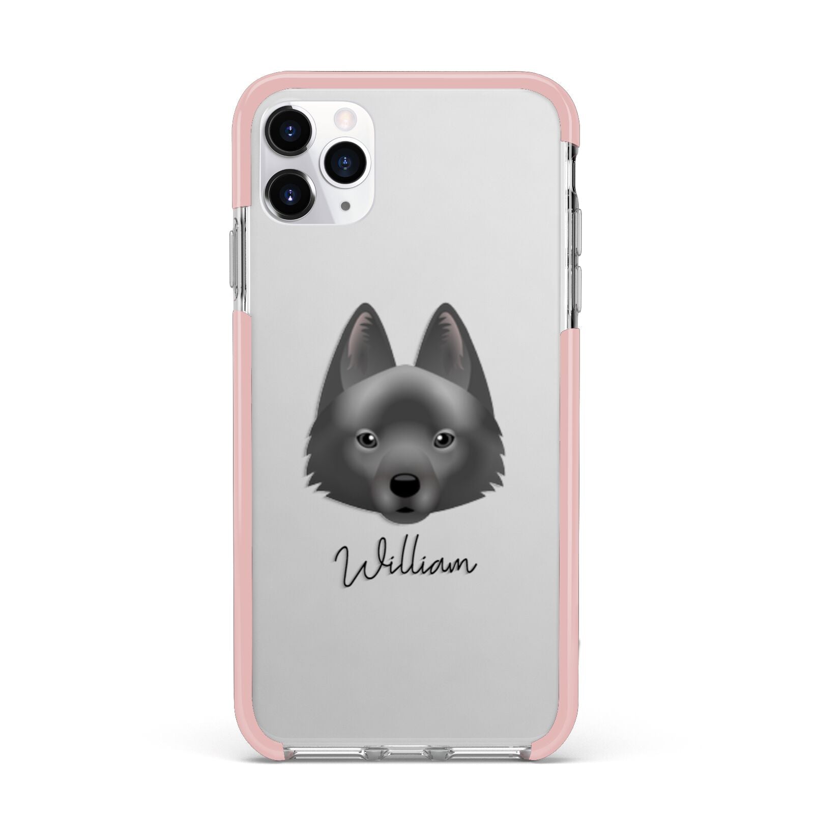 Schipperke Personalised iPhone 11 Pro Max Impact Pink Edge Case