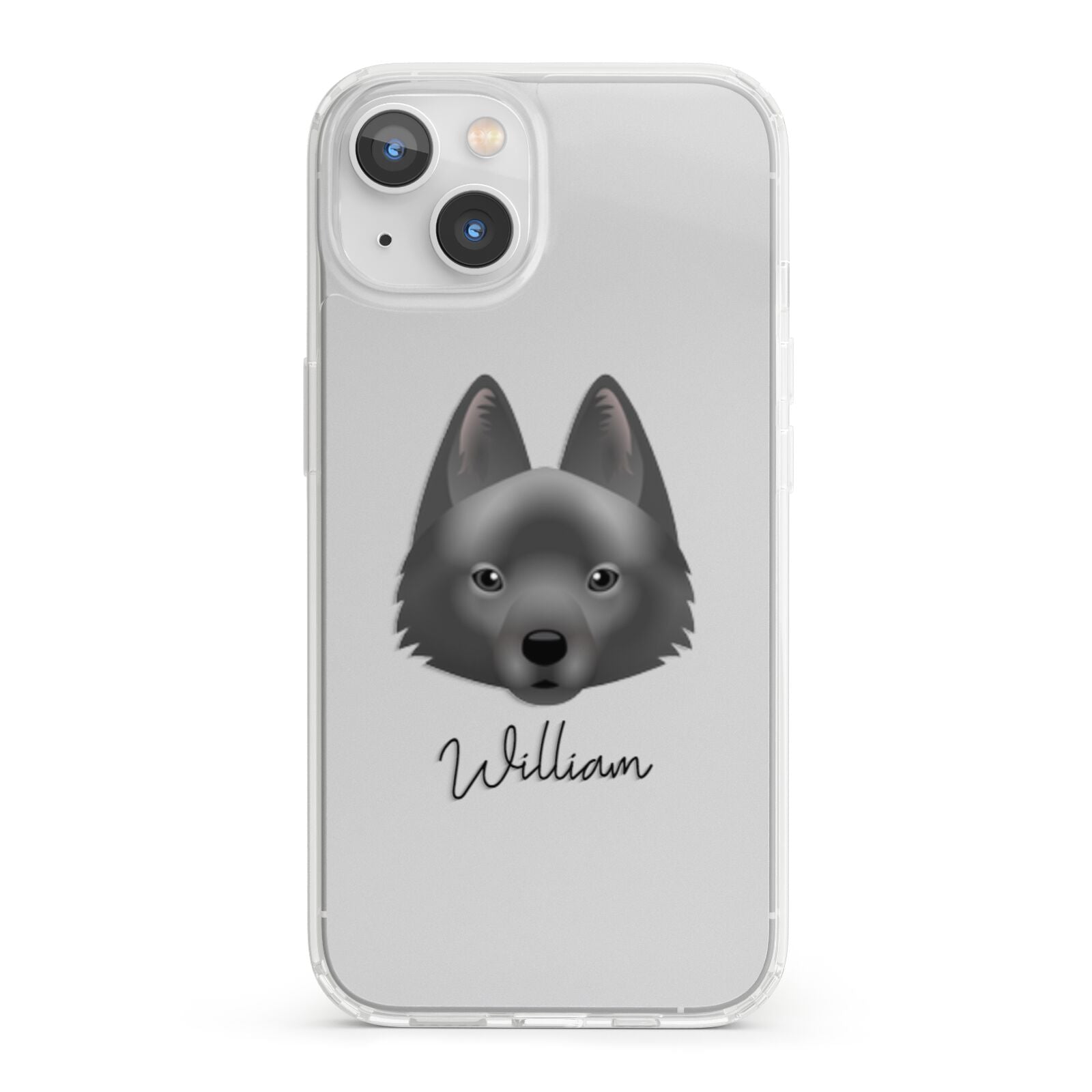 Schipperke Personalised iPhone 13 Clear Bumper Case