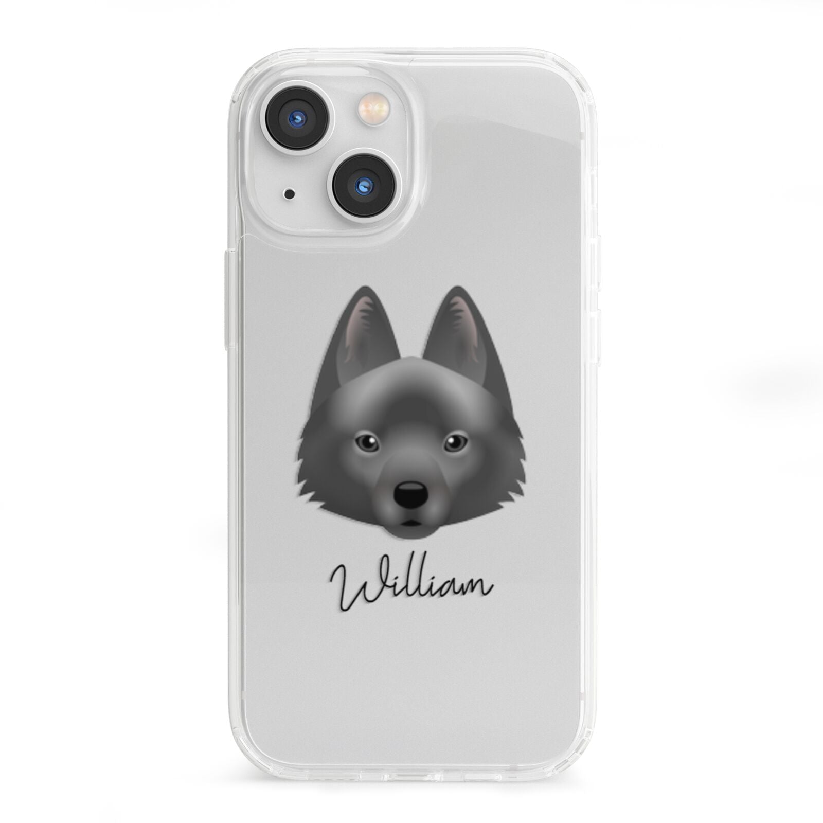 Schipperke Personalised iPhone 13 Mini Clear Bumper Case