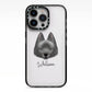 Schipperke Personalised iPhone 13 Pro Black Impact Case on Silver phone