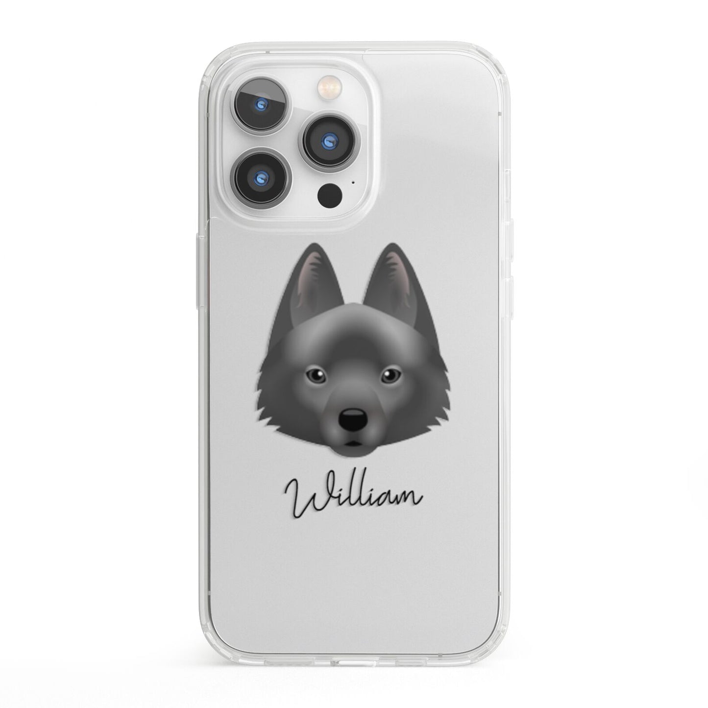 Schipperke Personalised iPhone 13 Pro Clear Bumper Case