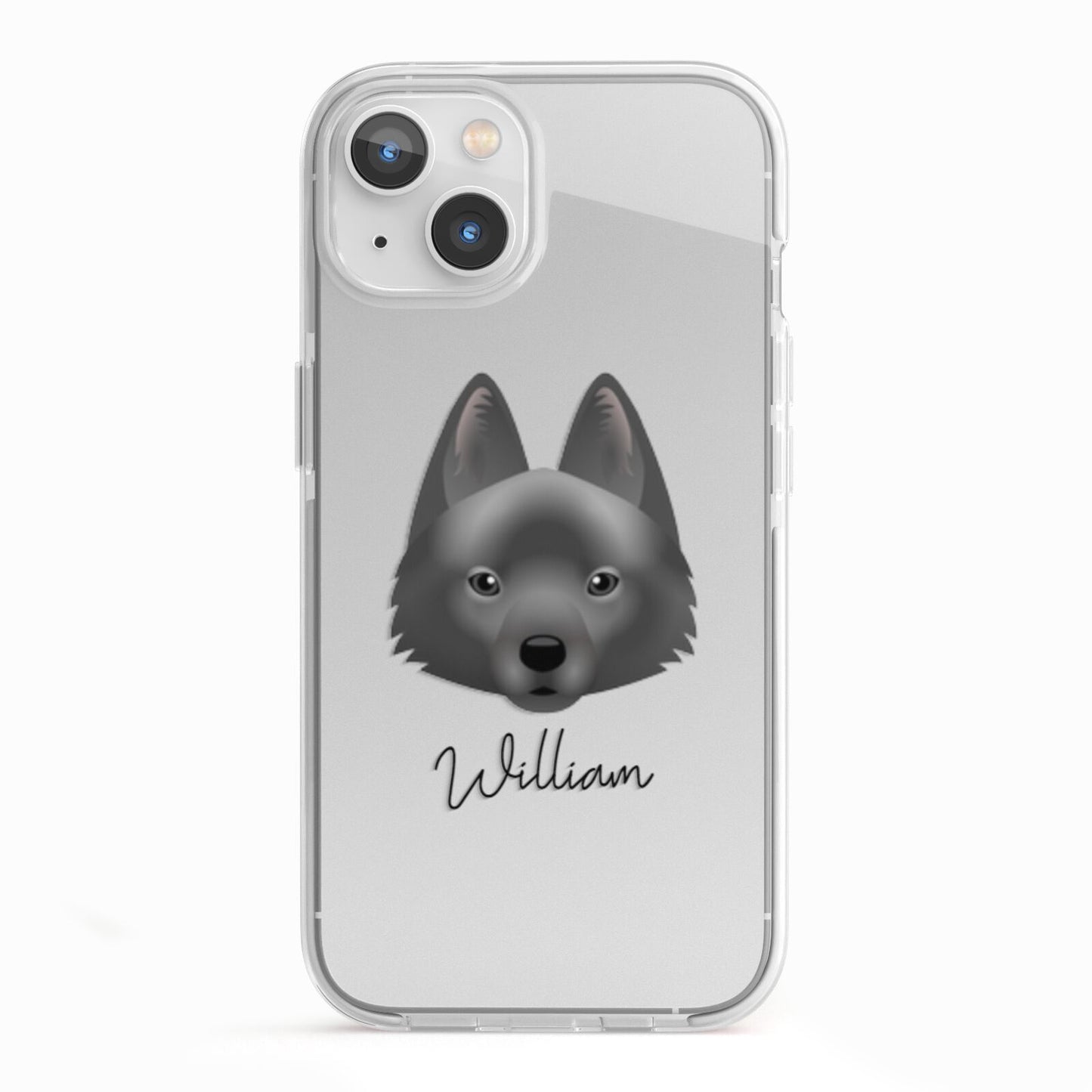 Schipperke Personalised iPhone 13 TPU Impact Case with White Edges