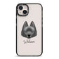 Schipperke Personalised iPhone 14 Plus Black Impact Case on Silver phone