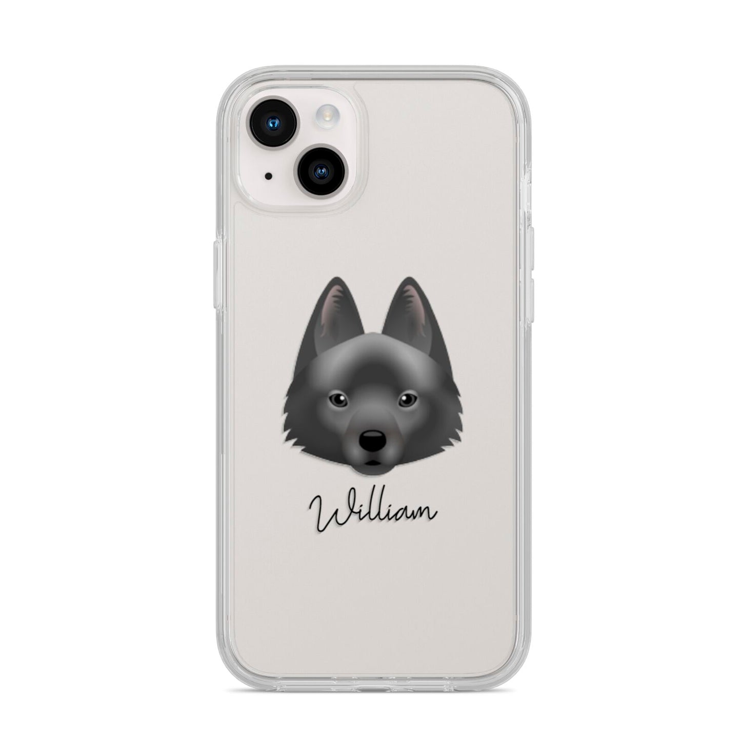 Schipperke Personalised iPhone 14 Plus Clear Tough Case Starlight