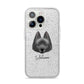 Schipperke Personalised iPhone 14 Pro Glitter Tough Case Silver