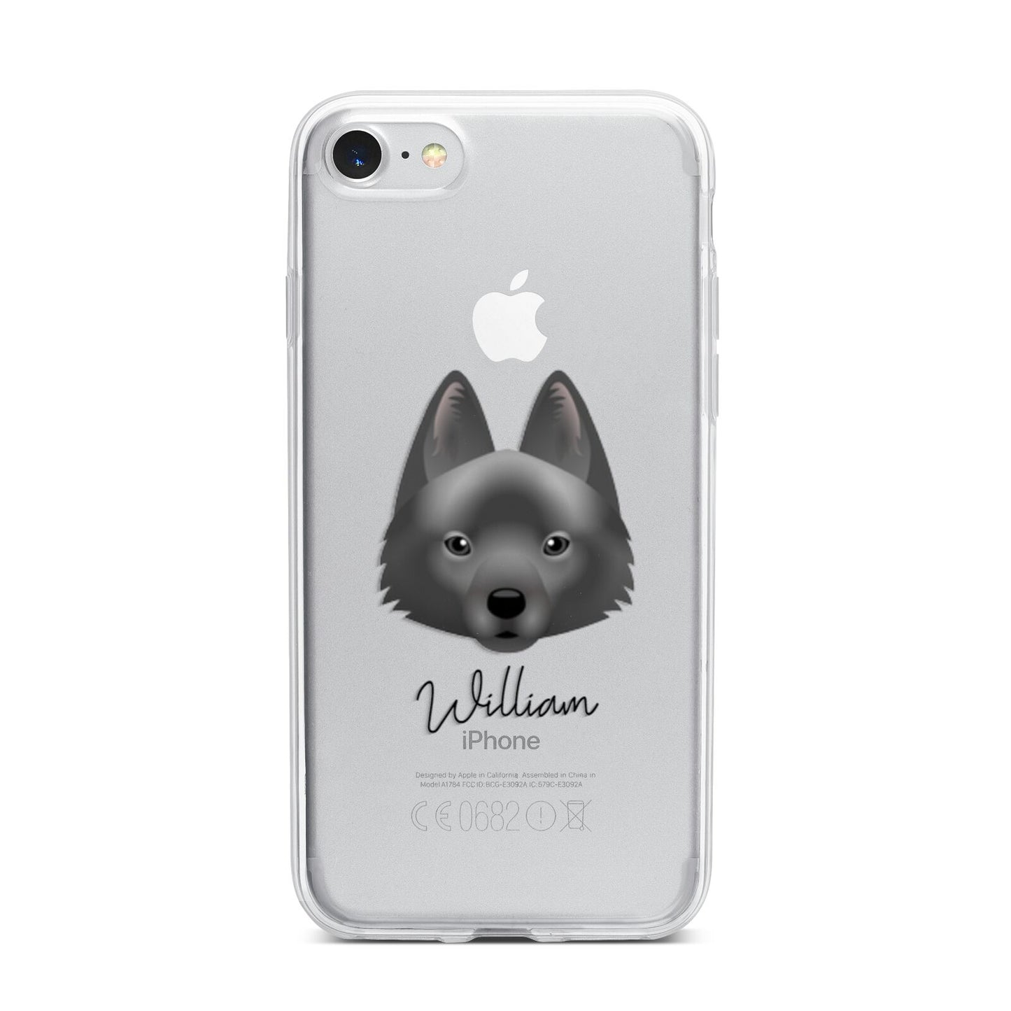 Schipperke Personalised iPhone 7 Bumper Case on Silver iPhone