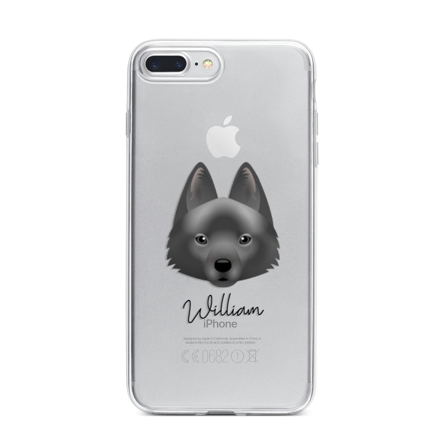 Schipperke Personalised iPhone 7 Plus Bumper Case on Silver iPhone