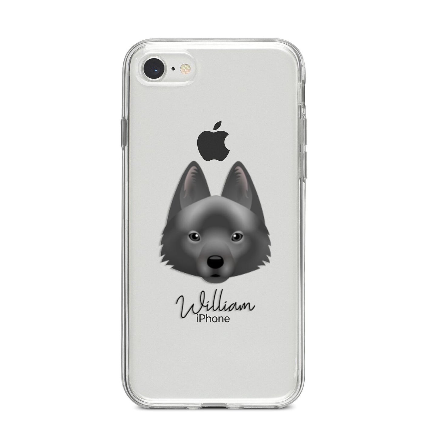 Schipperke Personalised iPhone 8 Bumper Case on Silver iPhone