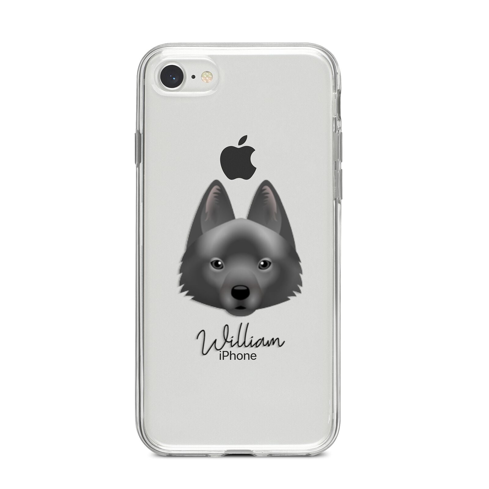 Schipperke Personalised iPhone 8 Bumper Case on Silver iPhone